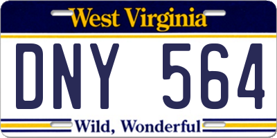 WV license plate DNY564