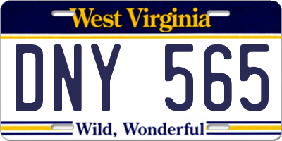 WV license plate DNY565
