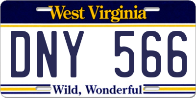 WV license plate DNY566