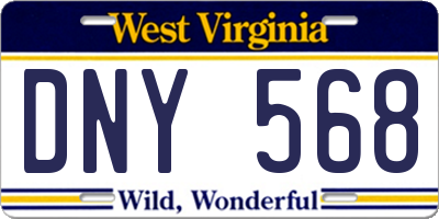 WV license plate DNY568