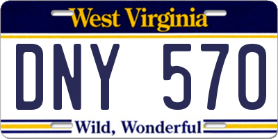 WV license plate DNY570