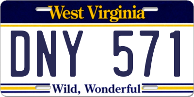 WV license plate DNY571