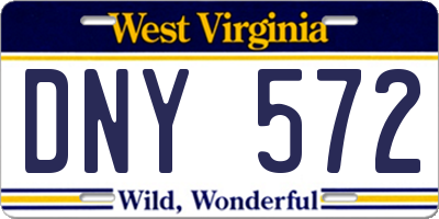 WV license plate DNY572