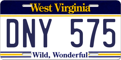 WV license plate DNY575