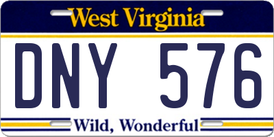 WV license plate DNY576