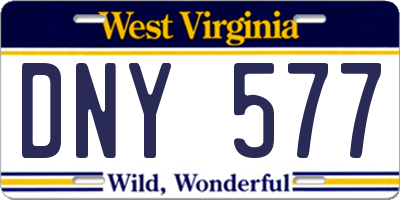 WV license plate DNY577
