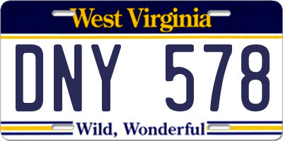 WV license plate DNY578