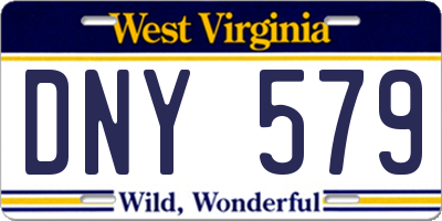 WV license plate DNY579