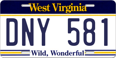 WV license plate DNY581