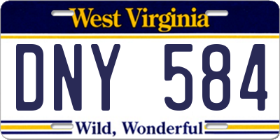 WV license plate DNY584