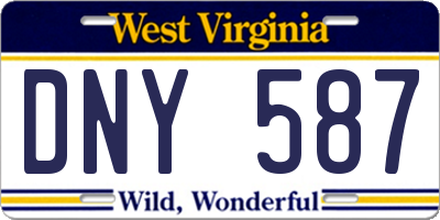 WV license plate DNY587