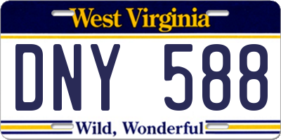 WV license plate DNY588