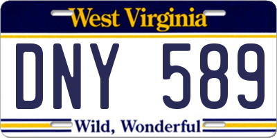 WV license plate DNY589