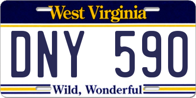 WV license plate DNY590
