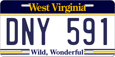 WV license plate DNY591