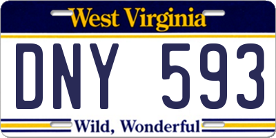 WV license plate DNY593