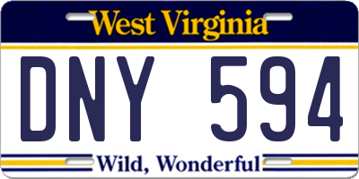 WV license plate DNY594
