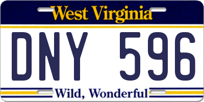 WV license plate DNY596