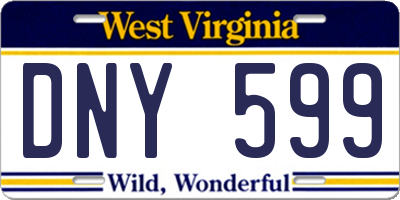 WV license plate DNY599