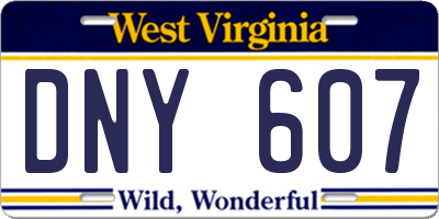 WV license plate DNY607
