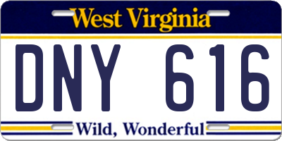 WV license plate DNY616