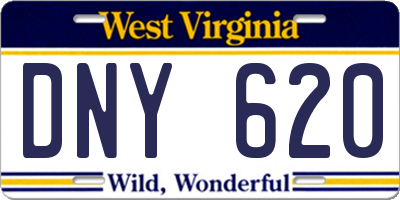 WV license plate DNY620
