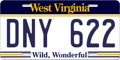 WV license plate DNY622