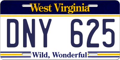 WV license plate DNY625