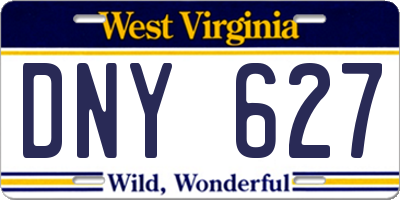WV license plate DNY627
