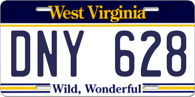 WV license plate DNY628