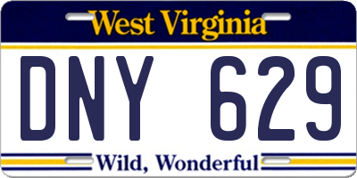 WV license plate DNY629