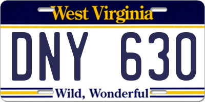 WV license plate DNY630