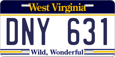 WV license plate DNY631