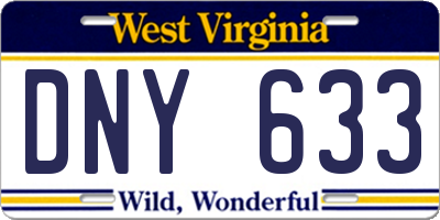 WV license plate DNY633