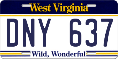 WV license plate DNY637