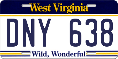 WV license plate DNY638