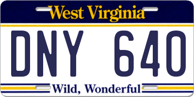 WV license plate DNY640