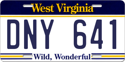 WV license plate DNY641