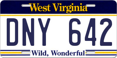 WV license plate DNY642
