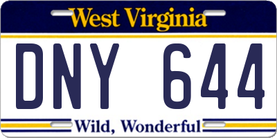 WV license plate DNY644