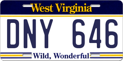WV license plate DNY646