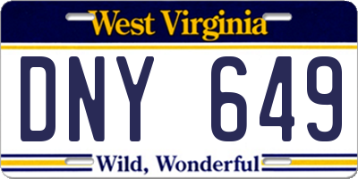 WV license plate DNY649