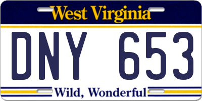 WV license plate DNY653