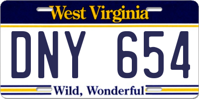 WV license plate DNY654