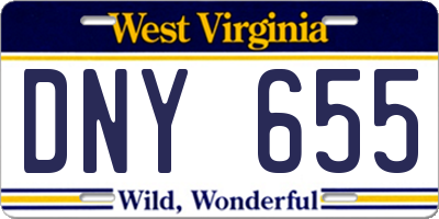 WV license plate DNY655