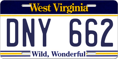 WV license plate DNY662