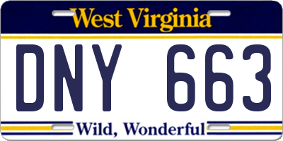 WV license plate DNY663