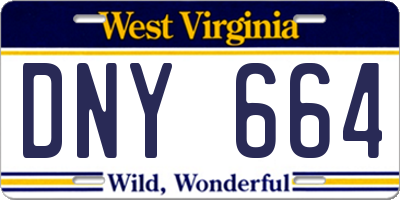 WV license plate DNY664