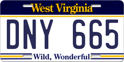 WV license plate DNY665