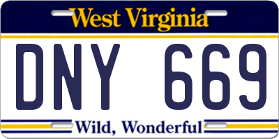WV license plate DNY669